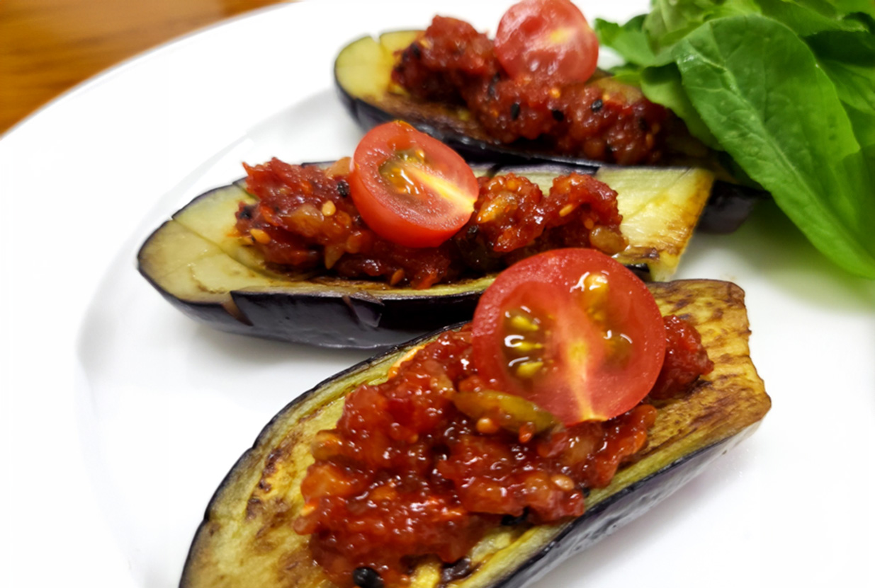 【レシピ】シアッチョッのせ焼きナス